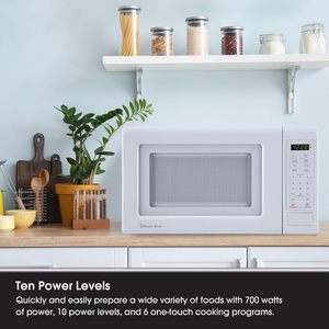 Horno Microondas de Encimera, Microondas Pequeño para Espacios Compactos, 700 Watts, 0.7 Pies Cúbicos, Blanco - Product Image 3