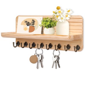 Handcrafted Pine Wood Vintage <b>Key</b> <b>Holder</b> with Shelf - Wholesale Moradabad - Product Image 1