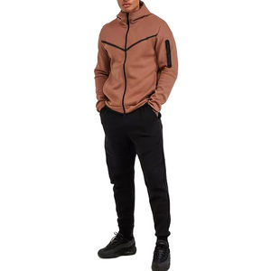 Compre Conjunto Deportivo Personalizado para Hombre con Logotipo a Color, Logotipo Bordado Personalizado, 100% Algodón Felpa, Sudadera Holgada de Dos Tonos, Conjunto de 2 Piezas - Product Image 1