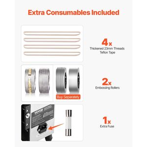 เครื่องซีลถุงแบบต่อเนื่อง ควบคุมอุณหภูมิแบบดิจิตอล ความกว้างการซีล 0.24-0.47 นิ้ว/6-12 มม. เครื่องซีลแบบแนวนอนสำหรับ C - Product Image 5