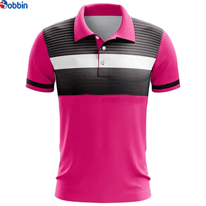 Polo de Hombre a Rayas Rojas de Alta Calidad, Manga Corta, Tejido Transpirable, Diseño Casual, Bloques de Color, Estampado Digital - Product Image 2