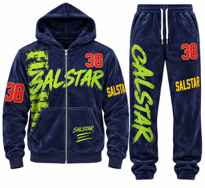 Custom <b>Men</b> <b>Velour</b> <b>Tracksuit</b> Set Hoodie & Jogger Pants Embroidery Printed Sportswear <b>Tracksuit</b> OEM/ODM Wholesale Manufacturer - Product Image 3