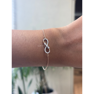 Luxury <b>Infinity</b> Lab Grown Diamond Pave Station <b>Bracelet</b> 0.29CT VVS VS EF Solid Gold Anniversary Jewelry Gift For Her - Product Image 1