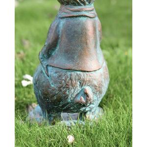 Statue de lapin femelle en bronze antique vert patiné pour les jardins, décoration de Pâques, sculpture de lapins anciens - Product Image 4