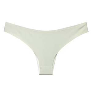 Braguitas de bikini de punto sin costuras con corte láser al por mayor para mujer, transpirables, ecológicas, de tiro medio, sin marcas - Product Image 5
