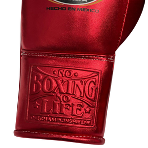 Guantes de Boxeo 'No Boxing No Life' con Cierre de Cordones, para Muay Thai y Artes Marciales, Personalizados, 100% Cuero Genuino, Profesionales y Ligeros - Product Image 4
