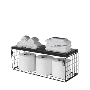 Traditional Style Floating <b>Shelves</b> <b>Standing</b> Type Wooden Iron Metal <b>Shelf</b> for Bathroom Glass Spice Rack Storage <b>Shelves</b> & <b>Units</b> - Product Image 6
