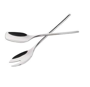 Cuillère et fourchette à salade en métal de qualité supérieure, finition argentée, avec polissage miroir lisse, pour réception de mariage - Product Image 1
