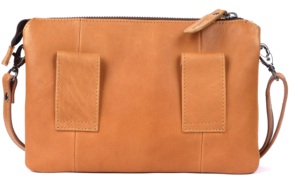 Nuevo Bolso Bandolera de Cuero Genuino con Cierre de Solapa y Detalle de Remaches, Estilo Clásico, Unisex, para Uso Diario, Color Marrón, en Venta - Product Image 4