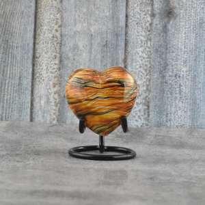 Heart shaped decorative urn with floral engraved design and soft finish ideal for <b>memorial</b> keepsake display adding elegance love - Product Image 6