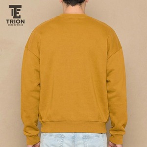 Custom Made Men's Winter Wear 100% Cotton Heavyweight Crewneck Zipper-Up Oversized Windproof Sweatshirt <b>Applique</b> Embroidered - Product Image 6