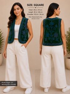 Abrigo Corto de Terciopelo Floral para Mujer con Logotipo Frontal RAJASTHANI TEXTILE, Cierre de Pullover de Poliéster/Algodón - Product Image 2