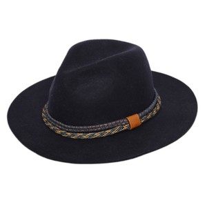 Chapeau de cowboy unisexe en laine rayée bleu marine, à large bord, style décontracté, pour adulte, plage, 56-58CM, toutes saisons, modèle 2026 - Product Image 2