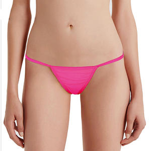 Tanga de cintura baja de color liso para mujer, sexy, acanalada, para uso diario, ropa interior femenina de moda económica - Product Image 1