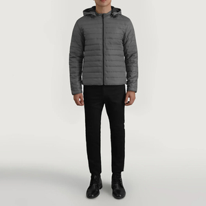 Winter Men's Lightweight Casual Cotton <b>Jacket</b> Suitable for Outdoor Sports Windproof and <b>Warm</b> Men's Hooded Solid Color Simple - Product Image 5