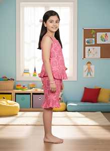 Conjunto de Pijama de Verano para Mujer, Estampado Floral, Color Rosa, Tela Suave y Transpirable, Ecológica, Cómoda, de 2 Piezas - Product Image 3