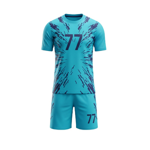 PUFFIN SPORTS OEM ODM Uniforme de football personnalisé par sublimation, séchage rapide, unisexe, adulte, toutes saisons, ensemble maillot et short à manches courtes - Product Image 6