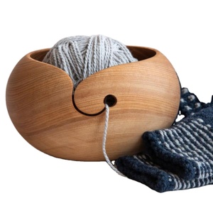 Cuenco de hilo de madera respetuoso con el medio ambiente para tejer cuencos de lujo sostenibles cuenco de hilo de tejer de ganchillo hecho a mano de buena calidad - Product Image 1