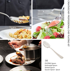 Kit d'outils de plats de présentation professionnels en acier inoxydable 8 pièces, revêtement titane doré, outils culinaires de précision, compatibles lave-vaisselle - Product Image 5
