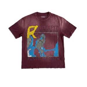 Fabricante de Ropa, Diseño Personalizado, Ropa Urbana, Estampado de Grafiti, Serigrafía, Camiseta Holgada para Hombre, Estilo Vintage, Lavado Ácido - Product Image 1