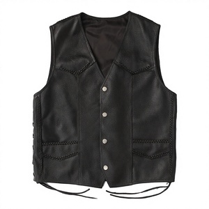 Good Quality 100% Leather Made Casual Winter Fashion Breathable Men's Leather <b>Vest</b> Outerwear Reasonable Price - Product Image 1