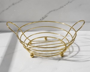 wire fruit <b>basket</b> High Quality Metal Iron Fruit <b>Basket</b> <b>Handles</b> Eco-Friendly Design Simple Food Storage Multi-Color Customizable - Product Image 3