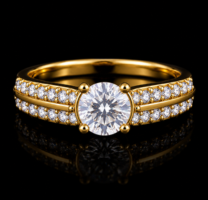 Anillo de Compromiso Solitario de Corte Redondo en Plata de Ley 925 con Diamante Certificado IGI, Anillo de Promesa, Anillo de Boda, Regalo de Aniversario - Product Image 1