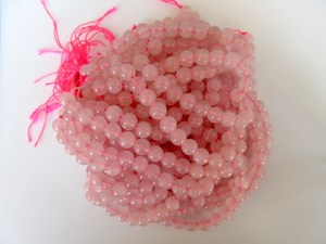 Cuentas de Cuarzo Rosa con Orificio Grande, Cuentas Redondas Lisas de Cuarzo Rosa para la Fabricación de Joyas DIY - Product Image 2