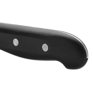 Couteaux à découper la viande à manche noir avec lame étroite argentée, poignée arrondie, protège-doigts et deux rivets pour les tâches de boucher et de cuisine - Product Image 4