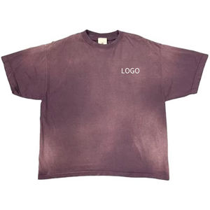 เสื้อยืดลายฟอกสีแบบวินเทจสุดฮิตปี 2026 เสื้อยืดฟอกสีแบบทำเก่า เสื้อยืดผู้ชายแบบไหล่ตก - Product Image 4