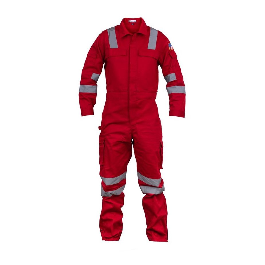 XL Красный Hi Vis комбинезон Премиум высокая видимость с молнией для ног для централизатора