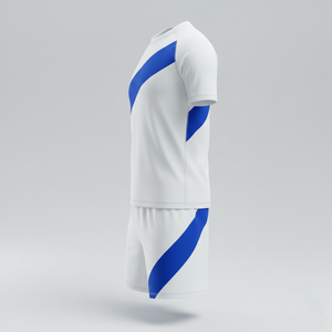 ชุดฟุตบอลแบบยูนิเซ็กซ์พร้อมกางเกงขาสั้น ชุดแข่งขันสองชิ้น ชุดฟุตบอลแห้งเร็ว ชุดกีฬา รับผลิตตามแบบ OEM - Product Image 3