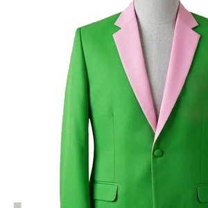 Blazer Verde para Mujer Divine 9 con Forro Rosa, Cierre de un Botón, Cuello de Solapa, Manga Larga, Corte Regular, Color Sólido para Todas las Temporadas - Product Image 4