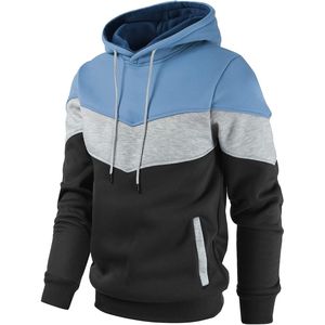 Sudadera con Capucha para Hombre, Color Azul Cielo, Gris y Negro, Estilo Casual, Forro Polar, Manga Larga, Ropa Urbana - Product Image 3
