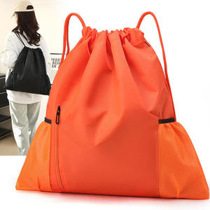 Fashion Sports Zipper <b>Drawstring</b> <b>Backpack</b> Pocket Oxford Cloth for Travel Football Basketball Shoes - Product Image 4
