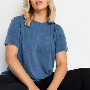 T-shirt à col rond pour femme, manches courtes, décontracté, en coton, doux, respirant, coupe classique, haut d'été, logo personnalisé, vente en gros - Product Image 3