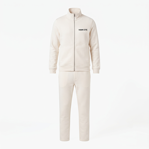 Ensemble de survêtement décontracté pour hommes avec fermeture éclair intégrale, idéal pour le sport et le fitness, personnalisable - Product Image 4