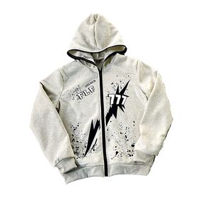 Fabricant de vêtements 100% coton Streetwear vintage lourd pantalon de survêtement évasé et ensemble de sweat à capuche zippé pour hommes - Product Image 3