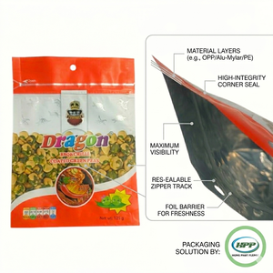 OEM ODM Moisture Proof Customizable Laminated Stand up Zip <b>Bag</b> Silk Screen Printed for <b>Snacks</b> Nuts Coffee Food Made PET VMPET PE - Product Image 5