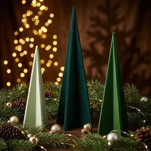 Ensemble d'arbres de Noël modernes écologiques et imperméables, grands arbres, décorations de table intérieures, base en résine durable, vert turquoise - Product Image 4