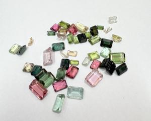 Tourmaline naturelle multicolore, taille baguette, pierre extraite de mine, jeu de couleurs, facettée, rare, pierre précieuse en vrac pour la fabrication de bijoux - Product Image 4