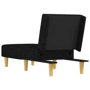 Chaise longue en polyester noir taille unique avec plateau en contreplaqué, élégante et confortable pour la détente - Product Image 5