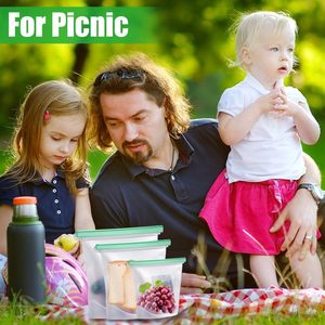 Bolsa para Alimentos, Bolsa para Almacenar Almuerzos, Bolsas Herméticas con Cierre, Aptas para Lavavajillas, para Marinar Carnes, Sándwiches, Bocadillos, Cereales, Frutas - Product Image 2