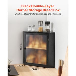 Contenitore per Pane in Bambù a Doppio Strato di Grande Capacità, Portapane da Cucina in Stile Rustico - Product Image 2