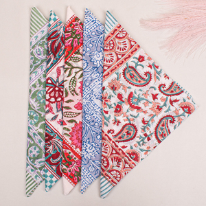 Premium quality block printed Eco-friendly bandana scarf Multi-use fashion wristband Colorful block printed scarf - Product Image 6