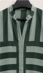 Eco-Friendly Sleeveless Deep Neck <b>String</b> Closure Breathable Washable Casual Floor-Length Cotton Kaftan A-Line Striped Night Wear - Product Image 2