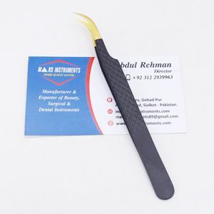 Pinzas de extensión de pestañas de acero inoxidable de etiqueta privada punta puntiaguda para pestañas individuales y de volumen sostenibles - Product Image 4