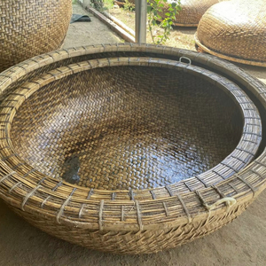 Panier de coracle en bambou asiatique d'usine-bateau de pêche en bambou circulaire avec bateau à aubes pour l'artisanat en bambou - Product Image 1