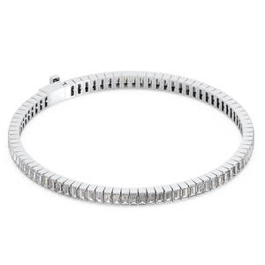 Moissanite Tennis Bracelet Silver Baguette Cut Sparkling Elegant <b>Gift</b> Her Engagement Wedding Party Anniversary Bridal Trendy GRA - Product Image 2