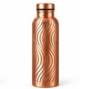 Artisan Copper <b>Water</b> <b>Bottle</b> with Mountain Forest Design Portable <b>Metal</b> Flask for Outdoor Travel - Product Image 4